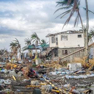 A destroyed house and palm trees - Your Injury Law Group